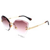 SHAUNA Fashion Women Rimless Sunglasses Classic Ladies Cat Eye Gradient Lens Shades UV400