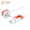 Baoer Xingke 3 plug male to mother computer host display household appliances power cord 90 degree word tail white orange 3 meters 3PG-MP00001 MPPB9030