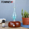 TOMNEW Glass Essential Oil Diffuser Wood Aromatherapy Aroma Mist Maker Fogger Incense Aromatic Machine with 7 Colors LED Light