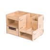 Jinlongxing Glosen multi-function wooden file holder combination student pen stationery storage box DIY creative partition office supplies storage box D2069 wood grain