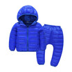 Children Winter Clothes Sets 2 Pieces Cotton-Padded Hooded JacketPants Baby Boys Girls Warm Parkas Solid Coat Kids Outerwear