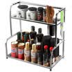 MG MEJUE Z-03106040 estantes de cocina de acero inoxidable estante de especias palillos tubo piso de la pared colgante de la cocina estante de almacenamiento doble 40 cm