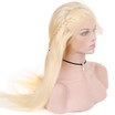 HCDIVA Peruvian Full Lace Wigs With Baby Hair 613 Blonde Remy Hair Straight Color Hair 130 Desity 10-24" Inch Free Shipping