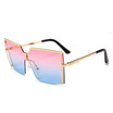SHAUNA Oversize Half Frame Women Square Sunglasses Fashion Men Integrated Gradient Lens Shades UV400