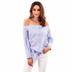 New Striped Shirt Womens One Shoulder Long Sleeve Sexy Strap Shirt