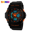SKMEI Brand For Men Sports Vintage Watch LED Jelly Military Uniform Mens Watches Wrist Watch 50m Waterproof Student Watch