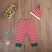 Christmas Newborn Kids Baby Boys Girls Romper Pants Hat Outfits Set Clothes 3Pcs