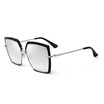 SHAUNA Oversize Half Frame Women Pink Mirror Square Sunglasses Fashion Ladies Tea Gradient Lens Shades UV400