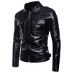 AOWOFS Europe code 2018 foreign trade mens motorcycle multi-zipper printed leather punk Harley leather jacket B037