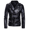 AOWOFS autumn new fashion mens locomotive large size leather multi-zip leather jacket M-5XL B027