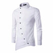 Men Shirt 2018 Personality Oblique Button Irregular Men Casual Dress Shirt New Arrival Long Sleeve Slim Fit Quality Male Shirts