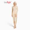 INTERIGHT thermal underwear female cashmere protein lace collar set powder M