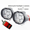 Motorcycle LED Headlight Scooter 46918 LED 12V 6500k Fog lamp Motorbike Spot Head Lights DRL auxiliary Spotlight Headlamp
