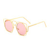 SHAUNA Fashion Hollow Out Metal Frame Women Cat Eye Sunglasses Retro Ladies Candy Color Tinted Lens Glasses