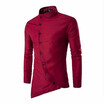 Men Shirt 2018 Personality Oblique Button Irregular Men Casual Dress Shirt New Arrival Long Sleeve Slim Fit Quality Male Shirts