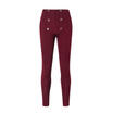 Women Stretchy High Waist Solid Button Casual Long Pants Pencil Legging Trousers