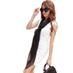 MSEK WSJ161676 Women&39s scarf Korean version of long-term shawl beach towel scarf dual-use female scarf black