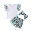 Kleinkind Baby Mädchen Blumen Tops T shirt Shorts Hose Sommer Outfits Sets