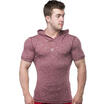 Hot Mens Short Sleeve Hoodie Hooded Sweatshirt Sport Gym Sweater Tops Shirts AU