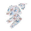 Newborn Kids Baby Girls Boys Alpaca Tops T shirtPantsHat 3pcs Outfits Clothes