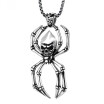 Punk Arrogance Tarantula Skull Titanium Steel Pendant Retro Mens Necklace - 24 Inch