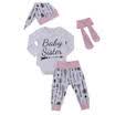 USA Toddler Baby Girls Outfits Clothes Long Sleeve Romper PantsHat 4Pcs Outfit