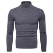 AOWOFS Europe code new foreign trade mens high lapel Slim bottoming shirt solid color knitted sweater YM007