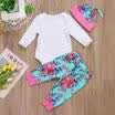 UK 3PCS Newborn Baby Girls Floral Outfits Clothes Tops Leggings Headband Set
