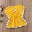 Fashion Kids Baby Girls Dress Beach Sundress Flower Fringe Dresses Bikini Cover