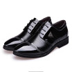 IDIFU Mens Dress Color Block Almond Toe Lace-up Wingtips Low Top Leather Oxfords Business Shoes