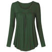 Womens Loose Long Sleeve Plain Casual Blouse Shirt Tunic Tops Fashion Blouse US