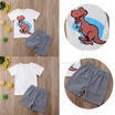 Newborn Kids Baby Boys Summer Tops T-shirt Shorts 2Pcs Cotton Outfits Set 1-7Y