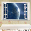 3D Window View Earth Space Universe Wall Sticker Pvc Art Decal Home Room Decor