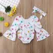 Newborn Baby Girl Floral Romper Bodysuit Jumpsuit Headband Outfits Clothes Set