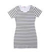 Summer Family Clothes Mother Daughter Womens Girls Short Sleeve Striped Dress