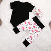 Newborn Baby Girls Princess Crown Print RompersPantsHeadband 3pcs Outfits Set