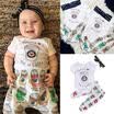 Newborn Baby Girls Boys Romper Bodysuit Pants Leggings 3Pcs Outfits Set Clothes