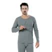 LangSha mens thin couple large size cotton sweater thermal underwear set solid color