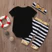 UK Infant Baby Boy Girls Tops RomperPants Headband Outfits Toddler Clothes Set