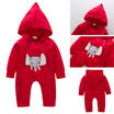 Cotton Infant Baby Boy Girl Hooded Romper Jumpsuit Autumn Winter Clothes Outfits