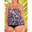 Plus Size Women Push-up Padded Bra Bikini Set Floral Swimsuit Flounce Swimwear
