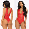 Women V Neck Lace Up Bandage Bodysuit Leotard Lingerie Romper Tops Jumpsuit