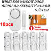 10X WIRELESS Home Window Door Burglar Security ALARM System Magnetic Sensor