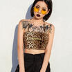 Women Ladies Leopard Print Tank Top Cami Sleeveless Vest Crop Top Tee UK