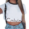 Womens Cotton Cat Print Tee Sportwear Blouse Crop Tops Short Sleeve Jumper