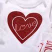 Cute Newborn Kids Baby Girl Love Heart RomperPants 3pcs Outfits Cotton Clothes