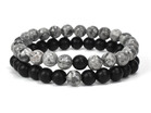 new fashion 2PcsSet Couples Distance Bracelet Classic Natural Stone White&Black multicolor Beaded Bracelets for Men Women Bes