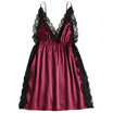 Side Slit Laced Satin Nightdress