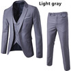 AOWOFS New European Slim Business Casual Suits three-piece Sports Coat Vest Suit Pant Groom Groomsmen wedding one button suits S-6XL