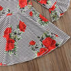 USA Toddler Kid Baby Girl Horn Sleeve Floral Stripe Princess Party Pageant Dress
